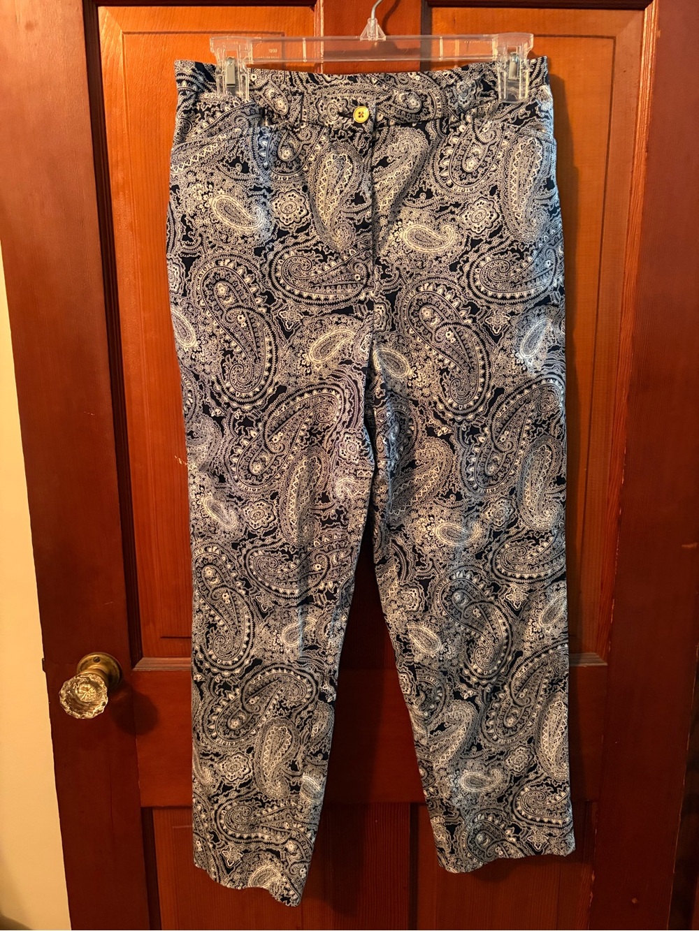 Lauren by Ralph Lauren Paisley bandana Print Pants in Navy and White